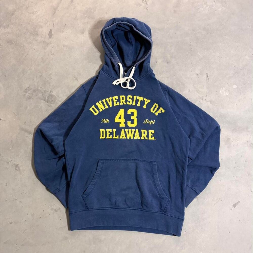 Vintage League University of Delaware blue midweight puff print hoodie